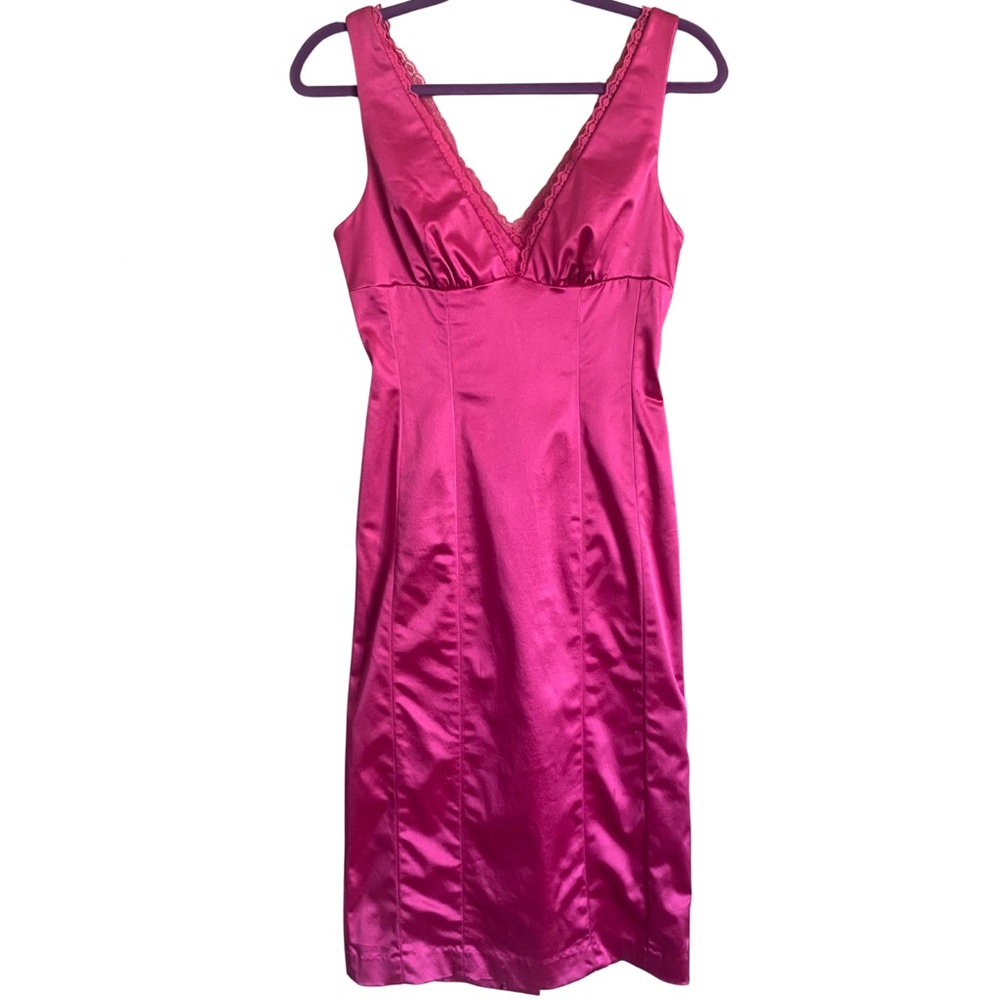 bebe Fuchsia Satin Chemise